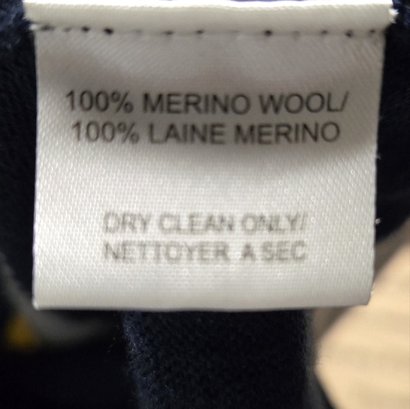 Trina Turk Gray, Navy, and Yellow Colorblock Sweater Dress Large - Picture 3 of 4